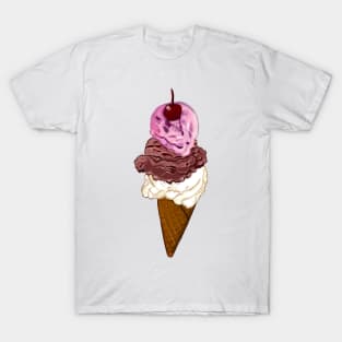 Icecream cone -  three scoops with cherry on top- let’s scream for ice cream cones with cherry on top T-Shirt